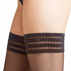 FALKE Pure Matt Stay Up Kousen Hold-up Kousen Zonder Patroon Transparant Scheurvast Dun Met Kant En Siliconen Band Sheer 20 Denier Zwart Dames Kousen - Maat 10.5-11 -Exporteren beenmode winkel 550x747 4