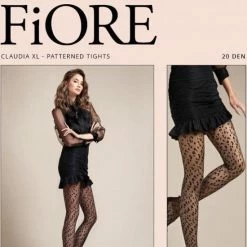 Fiore Claudia Zwarte Animal Print Panty Maat XL -Exporteren beenmode winkel 550x751 1