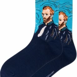 Merkloos Kunstsokken - Van Gogh Zelfportret - Maat 36-40 - Vrolijke Sokken Voor Creatieve Dames En Heren