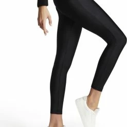 FALKE Shining Star Ondoorzichtig Zonder Patroon Strak Effen Glanzend Katoen Zwart Dames Legging - Maat L 44-46 -Exporteren beenmode winkel 550x767