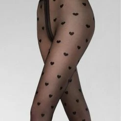 Gatta Lycra Satin Sheers Micro-mesh Panty Funny 08, 20DEN, Met Hartjes, Zwart ,maat L (4) -Exporteren beenmode winkel 550x769 2