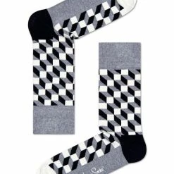 Happy Socks - Gift Box 4-pack Sokken Optic Zwart / Wit / Grijs - 36-40 -Exporteren beenmode winkel 550x771