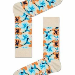 Happy Socks Hummingbird Sokken - Peach/Wit - Maat 36-40