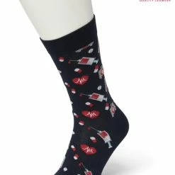 Bonnie Doon Dames Sokken Met Medische Print Maat 36/42 Donker Blauw - Thema Sokken - Ziekenhuis - Dokter - Cadeau Sokken - Zacht Katoen Met Gladde Teennaad - Comfortabel - Perfect Cadeau - Insignia Blue - BT991116.2