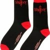 POPMERCH Slipknot S Logo Sokken Zwart/Rood - Official Merchandise -Exporteren beenmode winkel 550x775