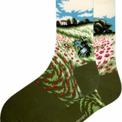 Merkloos Kunstsokken - Poppy Field - Monet Sokken - Multicolor - Unisex - Maat 36-40