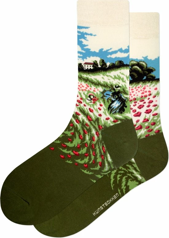 Merkloos Kunstsokken - Poppy Field - Monet Sokken - Multicolor - Unisex - Maat 36-40 3 Merkloos Kunstsokken - Poppy Field - Monet Sokken - Multicolor - Unisex - Maat 36-40