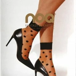 2 Pack Knittex Zwarte Pantysokjes Met Stippen Dots 20Den, One Size -Exporteren beenmode winkel 550x778 2