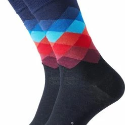 Happy Socks Faded Diamond - Zwart - Maat 36-40 -Exporteren beenmode winkel 550x779 4