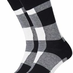 Happy Socks Lumberjack Sokken - Zwart/Wit - Maat 36-40 -Exporteren beenmode winkel 550x785 4