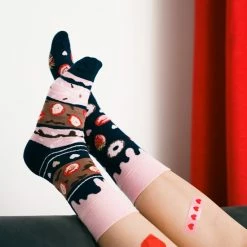 More Fashion - Dames Sokken - 35/38 - 4-Pack - Coffee & Cake - MADE IN EU -Exporteren beenmode winkel 550x824 8