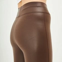 Merkloos Blueberry Leggings- Legging Dames - Legging Lederlook - Legging Meisje - Legging Dames Volwassenen - Legging Dames Leather - High-Waist Dames Hoge Taille - Leggings - Push-Up - Up-Fit - Bruin -Exporteren beenmode winkel 550x825 102